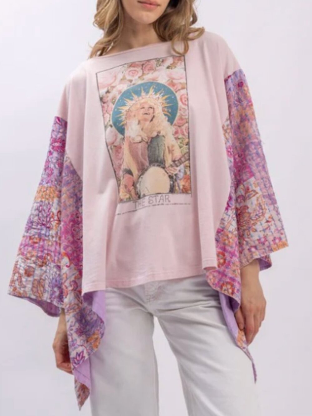 Blue Velvet NWT Dolly Parton Kantha Poncho Oversized Shirt Tarot Western Boho